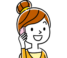電話をしている女性のイラスト