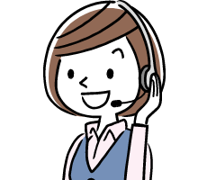 カスタマーサポートで働いている女性のイラスト